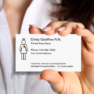 Infirmière autorisée Cartes de visite simples