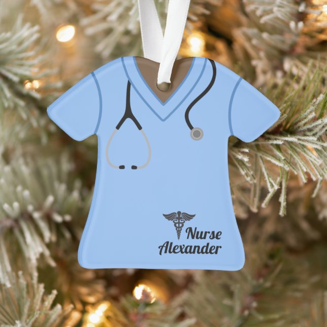Infirmière bleue Scrubs personnalisée (Arbre)