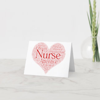 Infirmière Carte pour notes du coeur