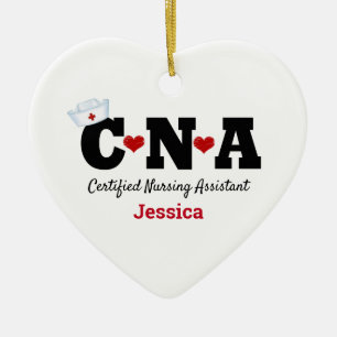 Infirmière CNA personnalisée Ornement en céramique