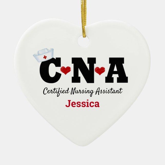 Infirmière CNA personnalisée Ornement en céramique (Devant)
