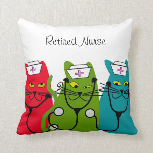 Infirmière Coussin de retraite "Fat Cats"