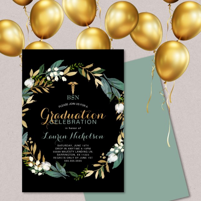 Infirmière de la verdure Invitation de la fête de  (Créateur téléchargé)