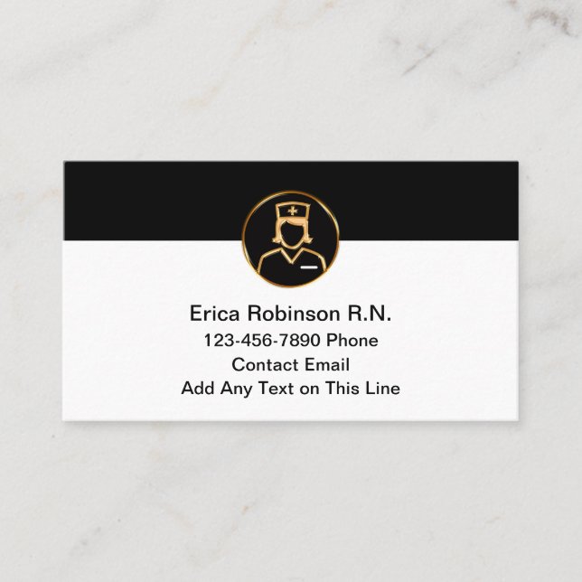 Infirmière diplômée Carte de visite simple (Devant)