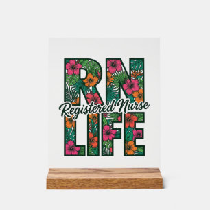 Infirmière diplômée RN Life Floral Vector Design_1