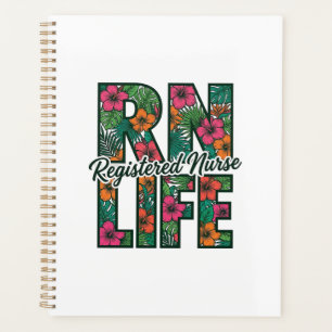 Infirmière diplômée RN Life Floral Vector Design_1