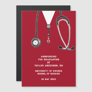 Infirmière Faire-part de diplôme Rouge