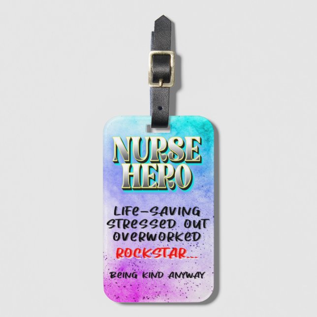 Infirmière Héros étiquette bagage (Devant Vertical)