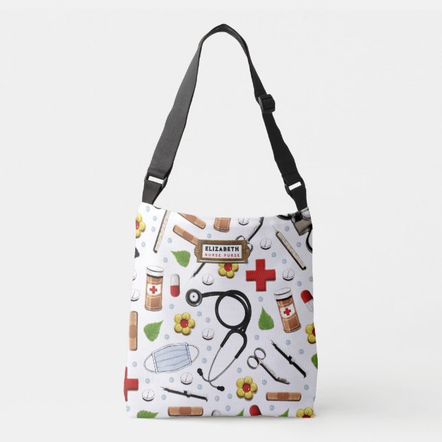 Infirmière Idée Cadeau Personnalisé Sac Crossbody (Devant)