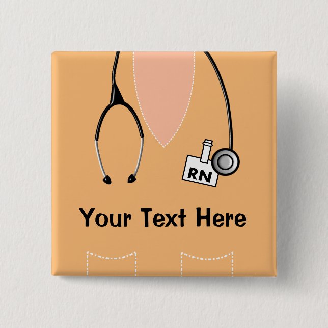 Infirmière inscrite Badge Orange Bouton (Devant)