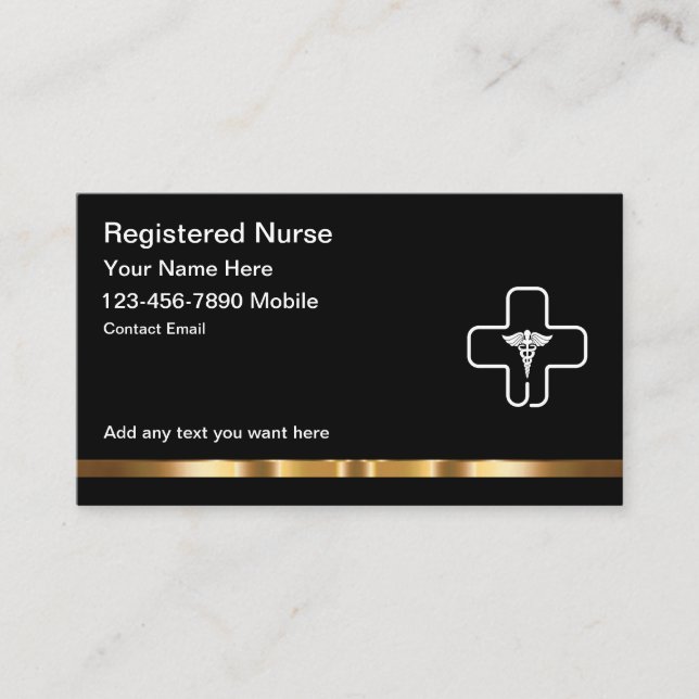 Infirmière inscrite de classe Cartes de visite Méd (Devant)