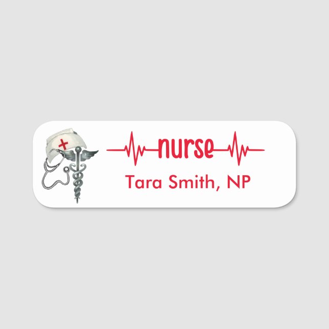 Infirmière inscrite Infirmière RN Badge Cute Red S (Devant)