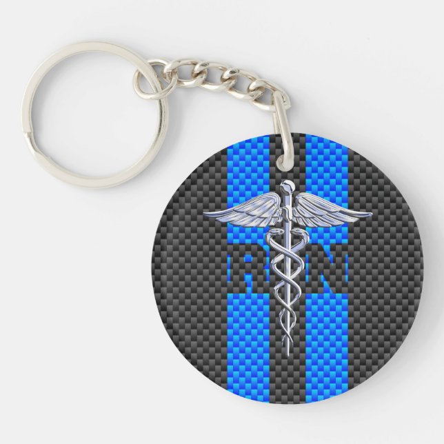 Infirmière inscrite RN Caduceus Carbon Fiber Style (Devant)