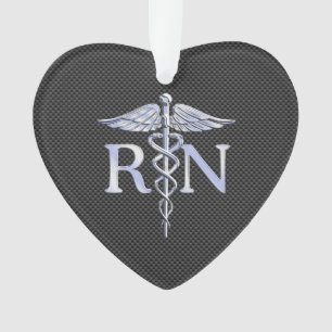 Infirmière inscrite RN Caduceus Snakes Black Carbo