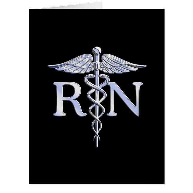 Infirmière inscrite RN Caduceus Snakes Solide Blac (Devant)