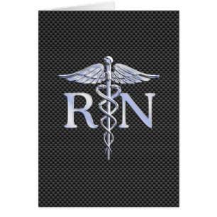 Infirmière inscrite RN Silver Caduceus Snakes