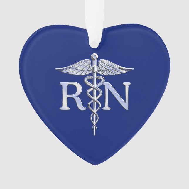 Infirmière inscrite RN Silver Caduceus sur le bleu (devant)