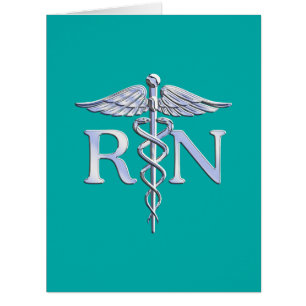 Infirmière inscrite RN Silver Caduceus sur Turquoi