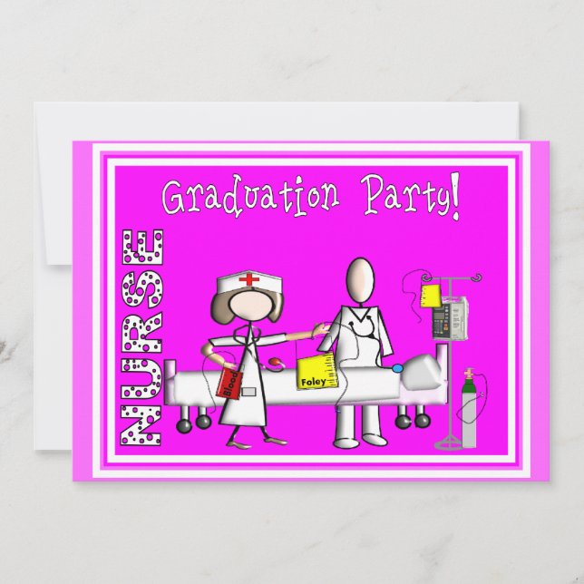 Infirmière - Invitations de la fête de graduation (Devant)