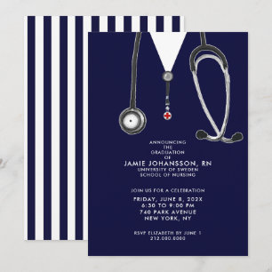 Infirmière - Invitations de la fête de graduation