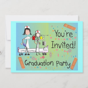 Infirmière - Invitations de la fête de graduation
