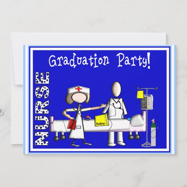 Infirmière - Invitations de la fête de graduation (Devant)