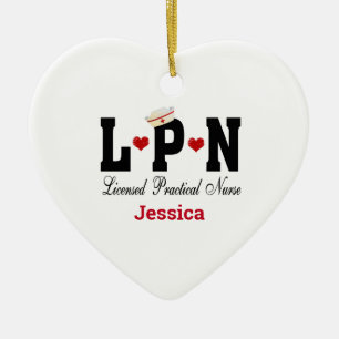 Infirmière LPN personnalisée Ornement en céramique