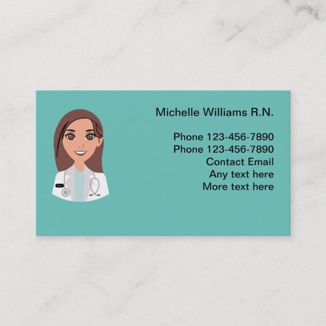 Infirmière Médicale Cartes de visite en soins de s (Devant)