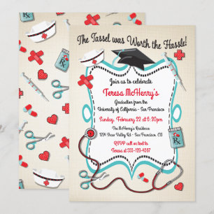 Infirmière Médicale de graduation Invitation avec 