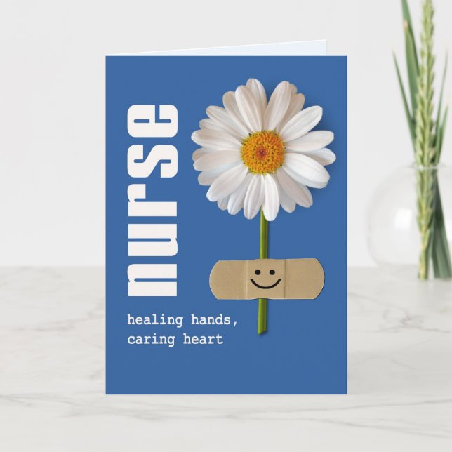 Infirmière Merci. Carte de voeux souriante (Devant)