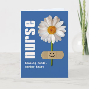 Infirmière Merci. Carte de voeux souriante