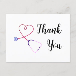 infirmière merci stéthoscope coeur vacances Carte 