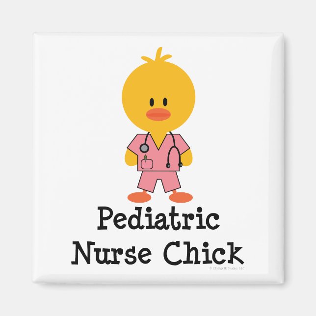 Infirmière pédiatrique Magnet de poussins (Devant)