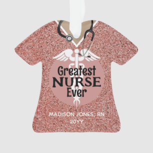 Infirmière personnalisée Pink Scrub Top Noël