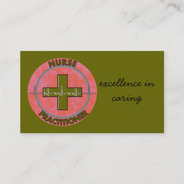 Infirmière Praticien Cartes de visite Olive Green (Devant)