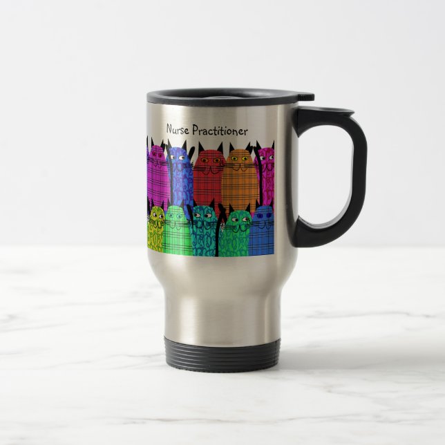 Infirmière Praticien Voyage Chats de Mug (Droit)