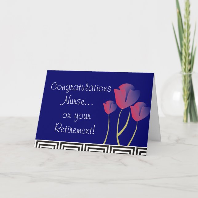 Infirmière Retraite Carte de voeux Tulipes Concept (Devant)