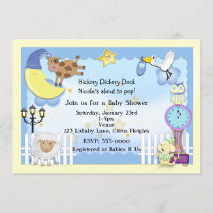 Infirmière rime Lullaby Baby Shower Invitations