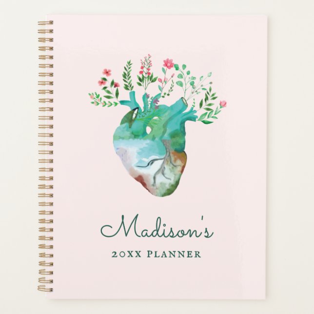 Infirmière RN Médicale Floral Heart Custom (Devant)