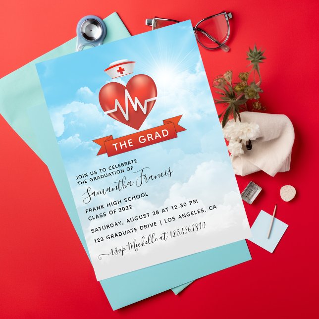 Infirmière thème Graduation Party Invitation (Créateur téléchargé)