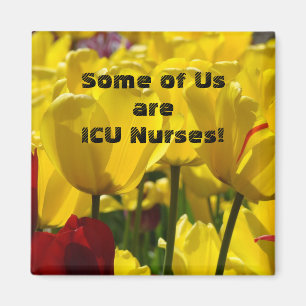 Infirmières de l'ICU magnets Fleurs de tulipe jaun