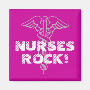 Infirmières Rock ! Aimant avec symbole caduceus