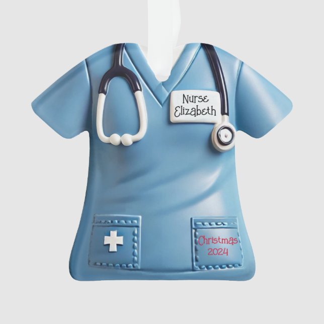 Infirmières Scrubs Chemise Personnalisée Ornamen d (devant)