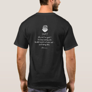 INFJ Taking Notes Men's Black T (Design on Back) T-Shirt
