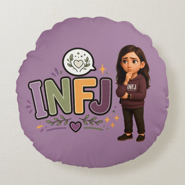 INFJ — The Guardian of Ideas Round Pillow (Front)