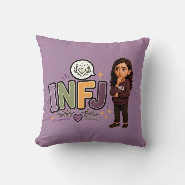INFJ — The Guardian of Ideas Throw Pillow (Front)