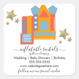 Inflatable Business Bounce House Slides  Square Sticker