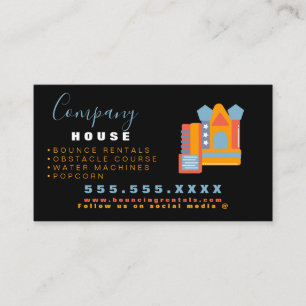 Inflatable Castle Jump House Bounce Party Rentals Business Card