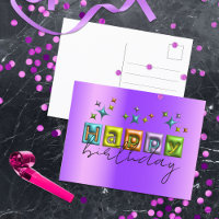 Inflated 3D Typography and Sparkles Happy Birthday