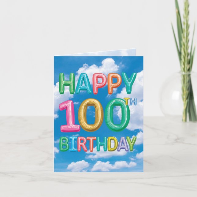 Inflated Messages Milestones 100 - Birthday Card (Front)